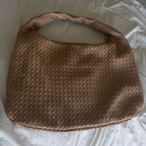 Elegant Tan Woven Women's Bag